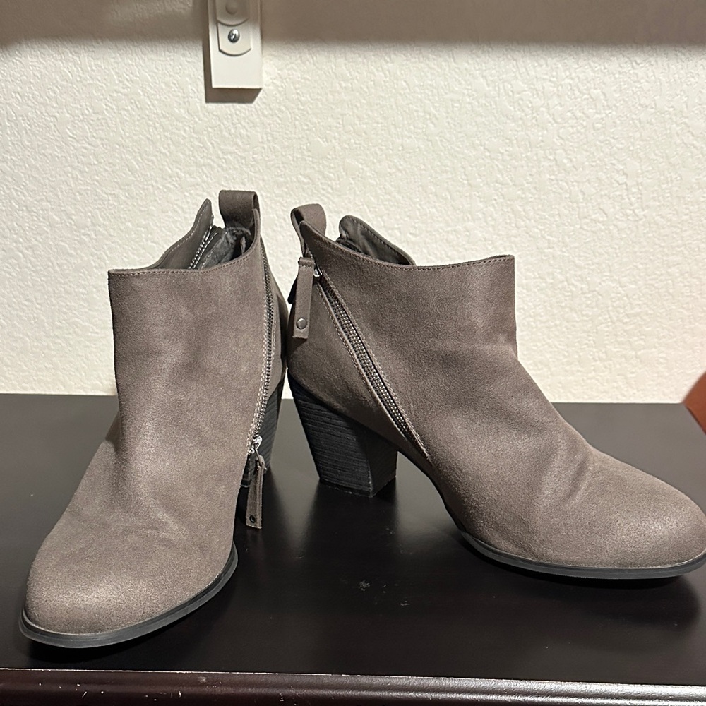 Torrid Taupe Ankle Boots with Zipper Detail